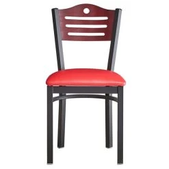 Lancaster Table & Seating Mahogany Finish Bistro Dining Chair With 1 1/2" Red Padded Seat 11 Lancaster Table & Seating Mahogany Finish Bistro Dining Chair With 1 1/2" Red Padded Seat -BFM Seating sHOP 2065953