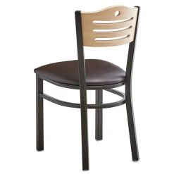 Lancaster Table & Seating Natural Finish Bistro Dining Chair With 1 1/2" Dark Brown Padded Seat 9 Lancaster Table & Seating Natural Finish Bistro Dining Chair With 1 1/2" Dark Brown Padded Seat -BFM Seating sHOP 2065988