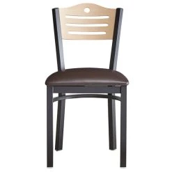 Lancaster Table & Seating Natural Finish Bistro Dining Chair With 1 1/2" Dark Brown Padded Seat 11 Lancaster Table & Seating Natural Finish Bistro Dining Chair With 1 1/2" Dark Brown Padded Seat -BFM Seating sHOP 2065989