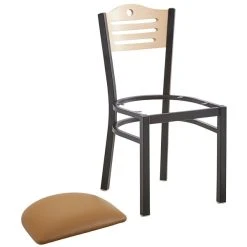 Lancaster Table & Seating Natural Finish Bistro Dining Chair With 1 1/2" Light Brown Padded Seat -BFM Seating sHOP 2066006
