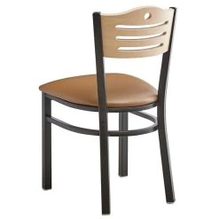 Lancaster Table & Seating Natural Finish Bistro Dining Chair With 1 1/2" Light Brown Padded Seat -BFM Seating sHOP 2066008