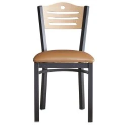 Lancaster Table & Seating Natural Finish Bistro Dining Chair With 1 1/2" Light Brown Padded Seat -BFM Seating sHOP 2066009
