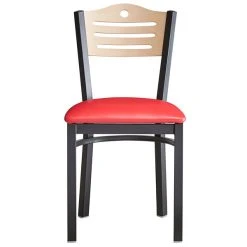 Lancaster Table & Seating Natural Finish Bistro Dining Chair With 1 1/2" Red Padded Seat 11 Lancaster Table & Seating Natural Finish Bistro Dining Chair With 1 1/2" Red Padded Seat -BFM Seating sHOP 2066029