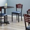 Lancaster Table & Seating Mahogany Finish Bistro Dining Chair With 1 1/2" Navy Padded Seat -BFM Seating sHOP 2067397