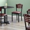 Lancaster Table & Seating Mahogany Finish Bistro Dining Chair With 1 1/2" Burgundy Padded Seat