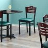 Lancaster Table & Seating Mahogany Finish Bistro Dining Chair With 1 1/2" Green Padded Seat