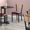 Lancaster Table & Seating Natural Finish Bistro Dining Chair With 1 1/2" Burgundy Padded Seat -BFM Seating sHOP 2069293