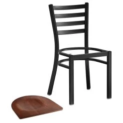 Lancaster Table & Seating Black Finish Ladder Back Chair With Antique Walnut Wood Seat 10 Lancaster Table & Seating Black Finish Ladder Back Chair With Antique Walnut Wood Seat -BFM Seating sHOP 2078779