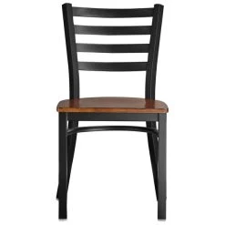 Lancaster Table & Seating Black Finish Ladder Back Chair With Antique Walnut Wood Seat 11 Lancaster Table & Seating Black Finish Ladder Back Chair With Antique Walnut Wood Seat -BFM Seating sHOP 2078782