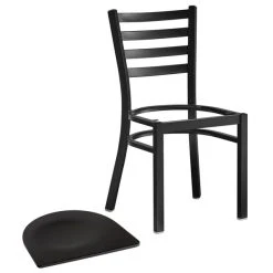 Lancaster Table & Seating Black Finish Ladder Back Chair With Black Wood Seat -BFM Seating sHOP 2078789