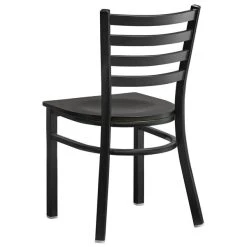 Lancaster Table & Seating Black Finish Ladder Back Chair With Black Wood Seat -BFM Seating sHOP 2078791