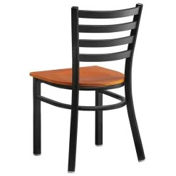 Lancaster Table & Seating Black Finish Ladder Back Chair With Cherry Wood Seat 9 Lancaster Table & Seating Black Finish Ladder Back Chair With Cherry Wood Seat -BFM Seating sHOP 2078801