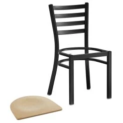 Lancaster Table & Seating Black Finish Ladder Back Chair With Natural Wood Seat -BFM Seating sHOP 2078829
