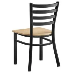 Lancaster Table & Seating Black Finish Ladder Back Chair With Natural Wood Seat -BFM Seating sHOP 2078831