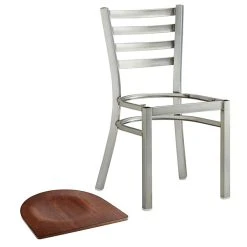 Lancaster Table & Seating Clear Coat Finish Ladder Back Chair With Antique Walnut Wood Seat -BFM Seating sHOP 2079634