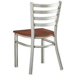 Lancaster Table & Seating Clear Coat Finish Ladder Back Chair With Antique Walnut Wood Seat -BFM Seating sHOP 2079636