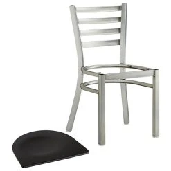 Lancaster Table & Seating Clear Coat Finish Ladder Back Chair With Black Wood Seat -BFM Seating sHOP 2079791