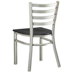 Lancaster Table & Seating Clear Coat Finish Ladder Back Chair With Black Wood Seat -BFM Seating sHOP 2079793