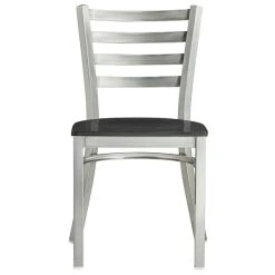 Lancaster Table & Seating Clear Coat Finish Ladder Back Chair With Black Wood Seat -BFM Seating sHOP 2079794