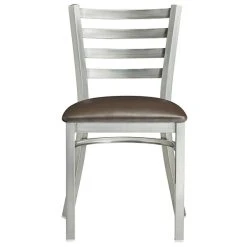 Lancaster Table & Seating Clear Coat Finish Ladder Back Chair With 2 1/2" Dark Brown Vinyl Padded Seat 11 Lancaster Table & Seating Clear Coat Finish Ladder Back Chair With 2 1/2" Dark Brown Vinyl Padded Seat -BFM Seating sHOP 2079814