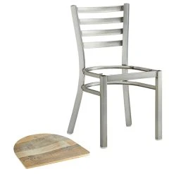 Lancaster Table & Seating Clear Coat Finish Ladder Back Chair With Driftwood Seat -BFM Seating sHOP 2079826