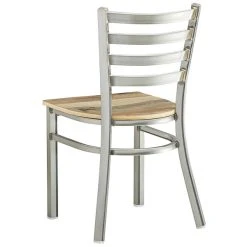 Lancaster Table & Seating Clear Coat Finish Ladder Back Chair With Driftwood Seat -BFM Seating sHOP 2079828