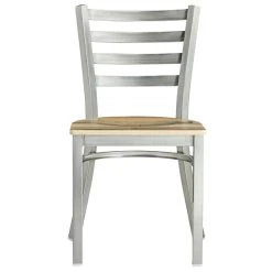 Lancaster Table & Seating Clear Coat Finish Ladder Back Chair With Driftwood Seat -BFM Seating sHOP 2079829