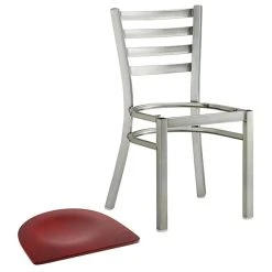 Lancaster Table & Seating Clear Coat Finish Ladder Back Chair With Mahogany Wood Seat -BFM Seating sHOP 2079859