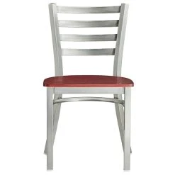 Lancaster Table & Seating Clear Coat Finish Ladder Back Chair With Mahogany Wood Seat -BFM Seating sHOP 2079862