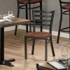 Lancaster Table & Seating Black Finish Ladder Back Chair With Antique Walnut Wood Seat -BFM Seating sHOP 2086747