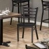 Lancaster Table & Seating Black Finish Ladder Back Chair With Black Wood Seat 1 Lancaster Table & Seating Black Finish Ladder Back Chair With Black Wood Seat -BFM Seating sHOP 2086773