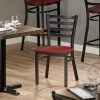 Lancaster Table & Seating Black Finish Ladder Back Chair With Mahogany Wood Seat 2 Lancaster Table & Seating Black Finish Ladder Back Chair With Mahogany Wood Seat -BFM Seating sHOP 2086788