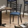 Lancaster Table & Seating Black Finish Ladder Back Chair With 2 1/2" Navy Vinyl Padded Seat 1 Lancaster Table & Seating Black Finish Ladder Back Chair With 2 1/2" Navy Vinyl Padded Seat -BFM Seating sHOP 2087645