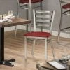 Lancaster Table & Seating Clear Coat Finish Ladder Back Chair With Mahogany Wood Seat -BFM Seating sHOP 2087655