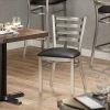 Lancaster Table & Seating Clear Coat Finish Ladder Back Chair With 2 1/2" Black Vinyl Padded Seat -BFM Seating sHOP 2087662