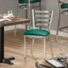Lancaster Table & Seating Clear Coat Finish Ladder Back Chair With 2 1/2" Green Vinyl Padded Seat -BFM Seating sHOP 2087674