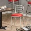Lancaster Table & Seating Clear Coat Finish Ladder Back Chair With 2 1/2" Red Vinyl Padded Seat -BFM Seating sHOP 2087680