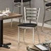 Lancaster Table & Seating Clear Coat Finish Ladder Back Chair With Black Wood Seat