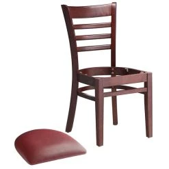 Lancaster Table & Seating Mahogany Finish Wooden Ladder Back Chair With 2 1/2" Burgundy Padded Seat 9 Lancaster Table & Seating Mahogany Finish Wooden Ladder Back Chair With 2 1/2" Burgundy Padded Seat -BFM Seating sHOP 2088288