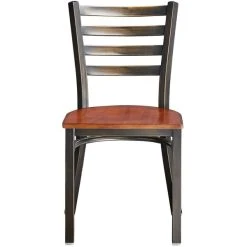 Lancaster Table & Seating Distressed Copper Finish Ladder Back Chair With Antique Walnut Wood Seat -BFM Seating sHOP 2088538