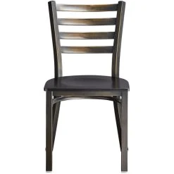 Lancaster Table & Seating Distressed Copper Finish Ladder Back Chair With Black Wood Seat 11 Lancaster Table & Seating Distressed Copper Finish Ladder Back Chair With Black Wood Seat -BFM Seating sHOP 2088549