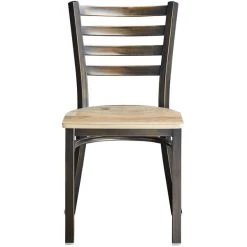 Lancaster Table & Seating Distressed Copper Finish Ladder Back Chair With Driftwood Seat -BFM Seating sHOP 2088567