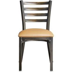 Lancaster Table & Seating Distressed Copper Finish Ladder Back Chair With 2 1/2" Light Brown Vinyl Padded Seat 11 Lancaster Table & Seating Distressed Copper Finish Ladder Back Chair With 2 1/2" Light Brown Vinyl Padded Seat -BFM Seating sHOP 2088585