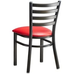 Lancaster Table & Seating Distressed Copper Finish Ladder Back Chair With 2 1/2" Red Vinyl Padded Seat -BFM Seating sHOP 2088611