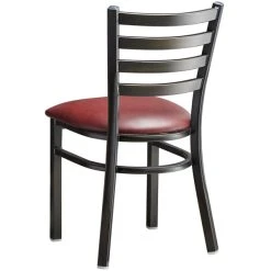 Lancaster Table & Seating Distressed Copper Finish Ladder Back Chair With 2 1/2" Burgundy Vinyl Padded Seat -BFM Seating sHOP 2088760