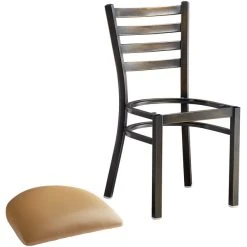 Lancaster Table & Seating Distressed Copper Finish Ladder Back Chair With 2 1/2" Light Brown Vinyl Padded Seat 10 Lancaster Table & Seating Distressed Copper Finish Ladder Back Chair With 2 1/2" Light Brown Vinyl Padded Seat -BFM Seating sHOP 2088974