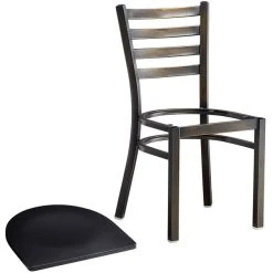 Lancaster Table & Seating Distressed Copper Finish Ladder Back Chair With Black Wood Seat 10 Lancaster Table & Seating Distressed Copper Finish Ladder Back Chair With Black Wood Seat -BFM Seating sHOP 2088979