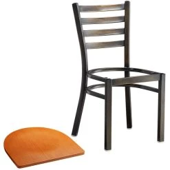 Lancaster Table & Seating Distressed Copper Finish Ladder Back Chair With Cherry Wood Seat -BFM Seating sHOP 2088980