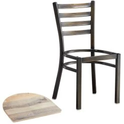 Lancaster Table & Seating Distressed Copper Finish Ladder Back Chair With Driftwood Seat -BFM Seating sHOP 2088981