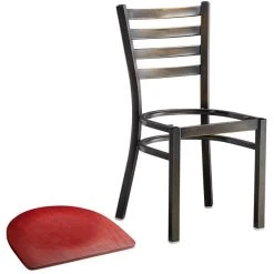 Lancaster Table & Seating Distressed Copper Finish Ladder Back Chair With Mahogany Wood Seat -BFM Seating sHOP 2088982